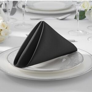 12 Cloth Black Napkins 20x20 inches